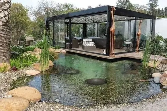 Pondless rock column water fountain feature